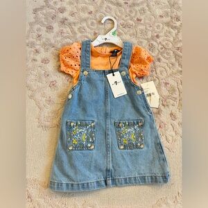 7 For All Mankind | Two-Piece Overall Set with Onesie